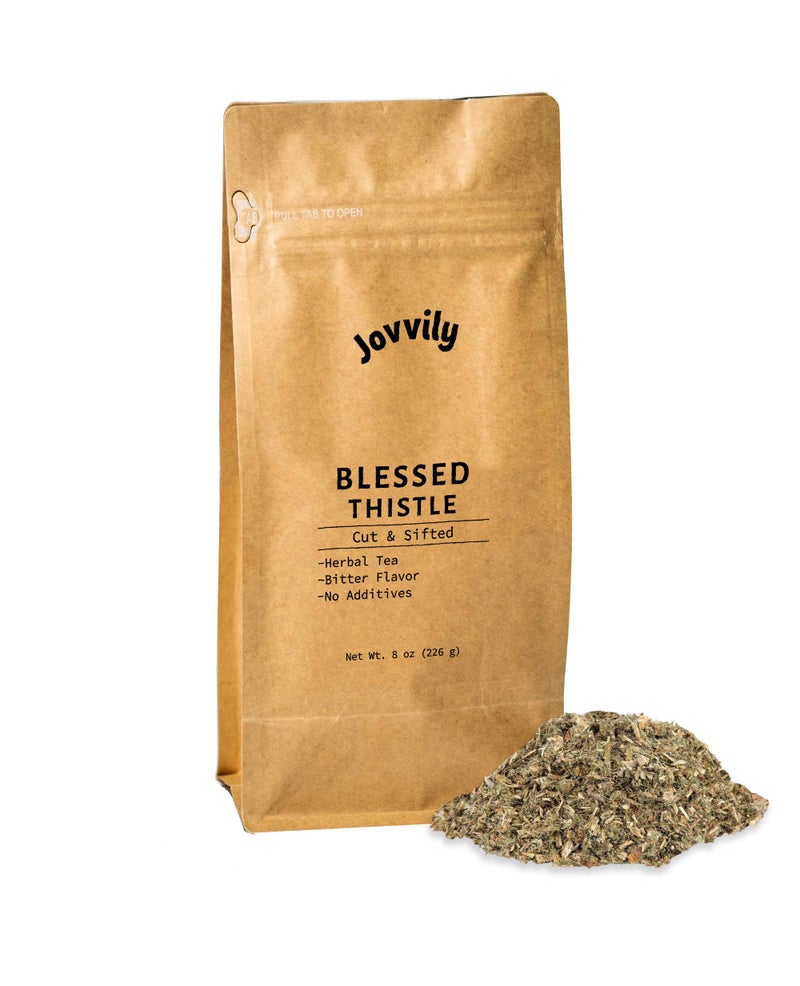 Jovvily Blessed Thistle Herb 8 oz Herbal Tea Cut Sifted
